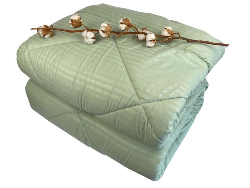 Πάπλωμα Σατέν Ριγέ Μονό 160x240 Olive