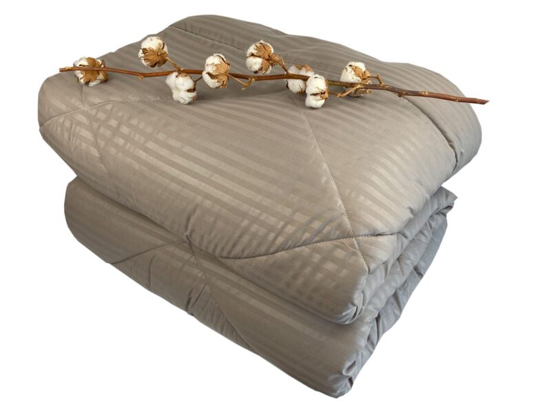 Πάπλωμα Σατέν Ριγέ Μονό 160x240 Dark Grey