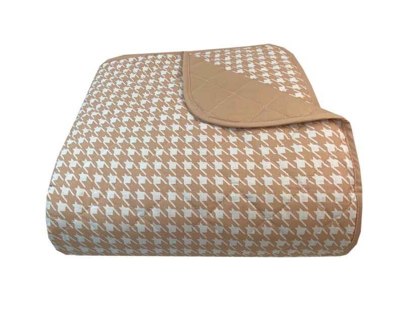 Κουβερλι Μονό 160x240 Pied De Poule Beige