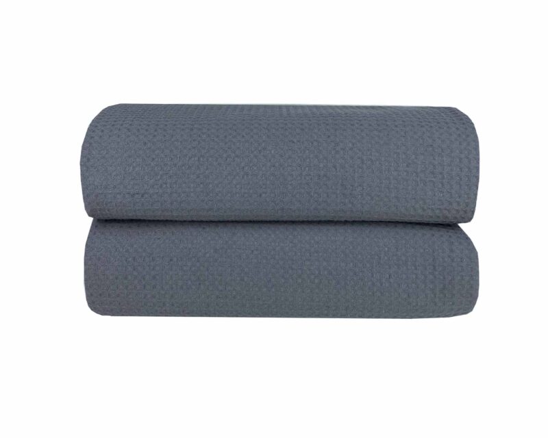 Κουβέρτα Πικέ Μονή Waffle 165χ245 Dark Grey