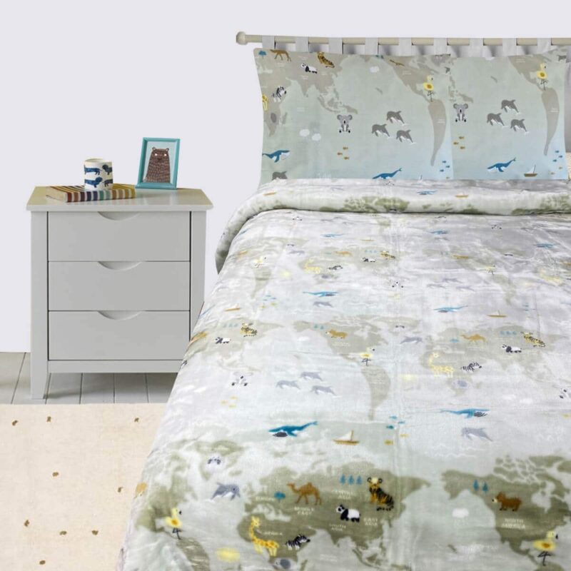 Παιδική Κουβέρτα Βελουτέ Μονή 160x220 Animal World