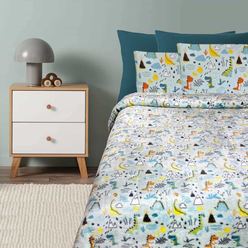 Παιδική Κουβέρτα βελουτέ Μονή 160x220 Dino