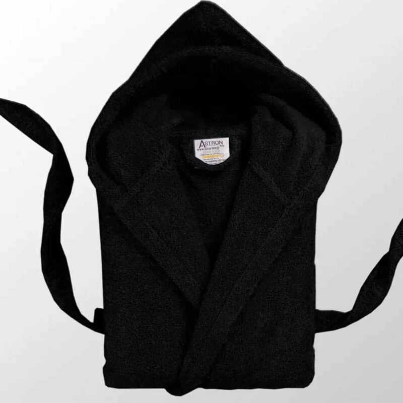 Μπουρνούζι Με Κουκούλα Black